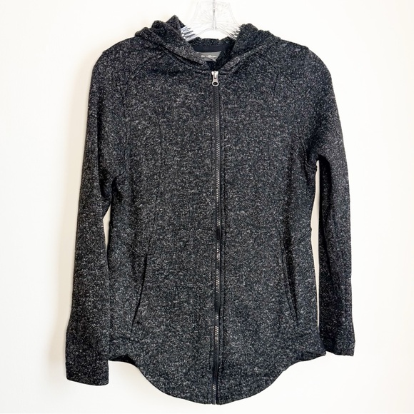 Eddie Bauer Jackets & Blazers - Eddie Bauer Charcoal Zipper Front Fleece Jacket with Hood